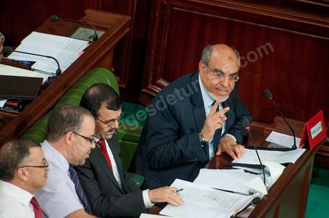 June 29: Hamadi Jebali (bottom right), head of government, flanked by Ali Laryedh, Minister of the Interior, Samir Dilou, Minister of Transitional Justice and Human Rights, and Abderrazak Kilani, Minister for Relations with the Assembly, at the plenary session of the National Constituent Assembly, attended by Hamadi Jebali, head of government, and a large number of ministers. This plenary session was convened to hear the government’s statement on the extradition case of former Libyan Prime Minister Baghdadi Mahmoudi. 