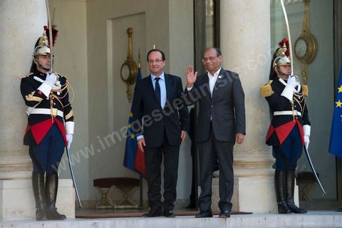 July 17: François Hollande welcomed Moncef Marzouki on the steps of the Élysée Palace on the first day of the official visit to Paris and Marseille by Moncef Marzouki, President of the Republic of Tunisia