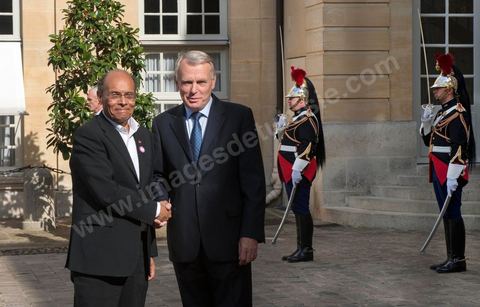 18 juillet : Le président Marzouki est reçu à Matignon par Jean-Marc Ayrault, premier ministre, pour une entrevue au 2éme jour de la visite officielle de Moncef Marzouki, Président de la Républiqye tunisienne à Paris et Marseille