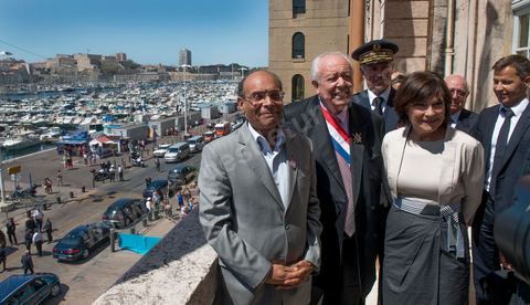 19 juillet : Moncef Marzouki reçu à la Mairie de Marseille par Claude Gaudin au 3éme jour de la visite officielle de Moncef Marzouki, Président de la République tunisienne à Paris et Marseille.