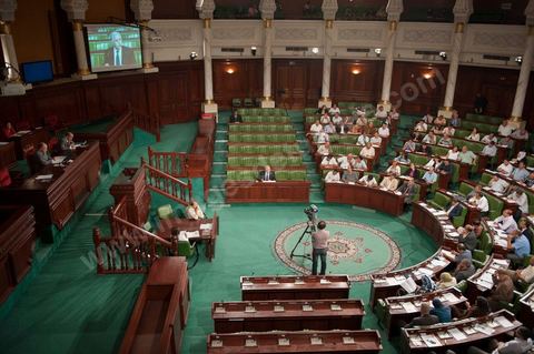 Audition de Mustafa Kamel Nabli devant l'Assemblée Constituante qui doit décider de sa destitution, le 18 juillet 2012.