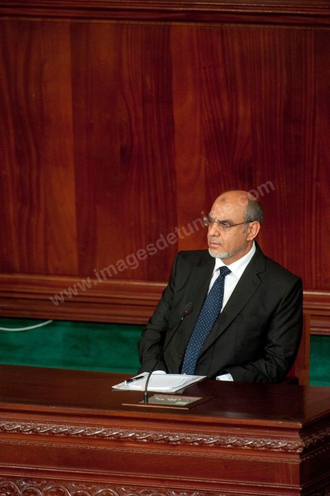 25 juillet : Hammadi Jebali , Président du gouvernement, au perchoir de l'assemblée pour la commémoration du 55ème anniversaire de la République tunisienne avec les discours des 3 présidents à l'Assemblée Nationale Constituante.