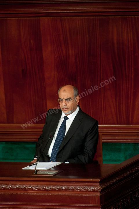 25 juillet : Hammadi Jebali , Président du gouvernement, au perchoir de l'assemblée pour la commémoration du 55ème anniversaire de la République tunisienne avec les discours des 3 présidents à l'Assemblée Nationale Constituante.