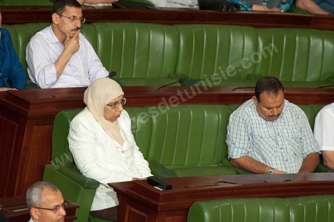 25 juillet : les députés dans l'hémicycle de l'assemblée pour la commémoration du 55ème anniversaire de la République tunisienne avec les discours des 3 présidents à l'Assemblée Nationale Constituante.