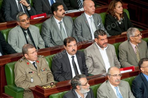 25 juillet : Général Rachid Amar et les ministres du gouvernement à la commémoration du 55ème anniversaire de la République tunisienne avec les discours des 3 présidents à l'Assemblée Nationale Constituante.