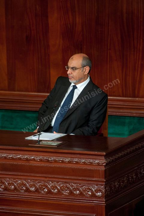 25 juillet : Hammadi Jebali , Président du gouvernement, au perchoir de l'assemblée pour la commémoration du 55ème anniversaire de la République tunisienne avec les discours des 3 présidents à l'Assemblée Nationale Constituante.