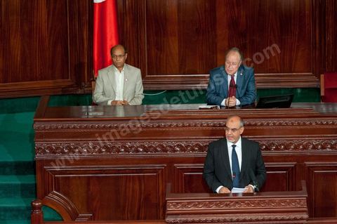 25 juillet : les 3 présidents au perchoir de l'assemblée Mustapha Ben Jaafar, Président de l'ANC, Moncef Marzouki, Président de la République et Hammadi Jebali , Président du gouvernement, arrivent à l'ANC pour la commémoration du 55ème anniversaire de la République tunisienne avec les discours des 3 présidents à l'Assemblée Nationale Constituante.