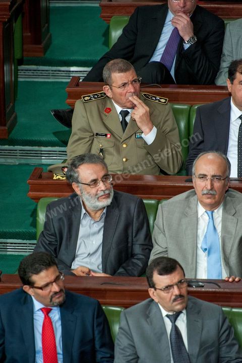 25 juillet : les ministres du gouvernement à la commémoration du 55ème anniversaire de la République tunisienne avec les discours des 3 présidents à l'Assemblée Nationale Constituante.