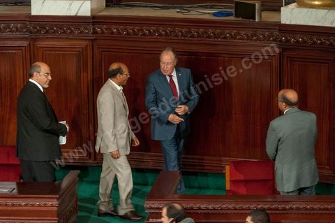 25 juillet : les 3 présidents au perchoir de l'assemblée Mustapha Ben Jaafar, Président de l'ANC, Moncef Marzouki, Président de la République et Hammadi Jebali , Président du gouvernement, arrivent à l'ANC pour la commémoration du 55ème anniversaire de la République tunisienne avec les discours des 3 présidents à l'Assemblée Nationale Constituante.