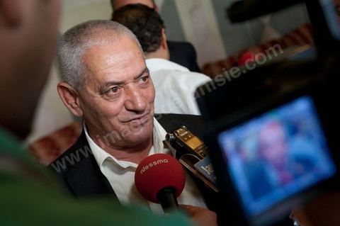 25 juillet : Houcine Abbassi scerétaire général de l'UGGT à la sortie de l'hémicyle lors de la commémoration du 55ème anniversaire de la République tunisienne avec les discours des 3 présidents à l'Assemblée Nationale Constituante.