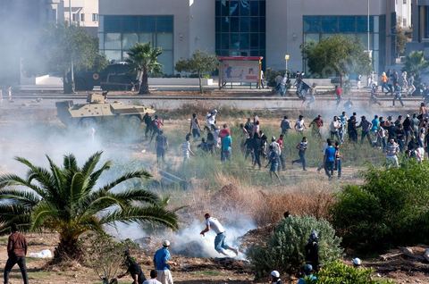 September 14, 2012: Salafists, acting on the orders of their leader Abu Ayad, attacked the U.S. Embassy in the Berges du Lac neighborhood. The clash between police and protesters demonstrating against the film “The Innocence of Muslims” lasted nearly three hours, with police firing tear gas and live rounds and protesters throwing stones. The toll: two people shot dead and about fifty injured on both sides.