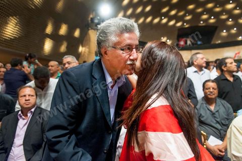 October 7, 2012: Hamma Hammami attended the major inaugural rally this Sunday to launch the Popular Front, the left-wing political party created following the unification of about ten left-wing parties under the leadership of figures such as Hamma Hammami and Chokri Belaïd.  “The Popular Front is the best alternative to govern the country during the next phase and achieve the goals of the revolution, thanks to its clear platform and high level of expertise,” stated Hamma Hammami, Secretary-General of the Tunisian Labor Party, who will be the Popular Front’s presidential candidate. “The Front will enter the upcoming elections armed with an effective monetary, fiscal, and social approach and real solutions to all the problems facing the Tunisian people.”