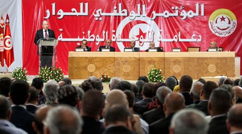 October 16, 2012: Remarks by Mustapha Ben Jaffar, president of the ANC (National Congress for Dialogue), a coalition of more than 40 parties that convened at the Palais des Congrès at the initiative of the General Union of Tunisian Workers (UGTT), to resolve the “tensions” that are delaying the drafting of the founding document of post-revolutionary Tunisia by the National Constituent Assembly (ANC). In a sign of ongoing conflicts, two of the three parties in the governing coalition—the Islamist Ennahda party and President Marzouki’s Congress for the Republic—announced on Monday that they would boycott the meeting due to the presence of a despised opposition party, Nidaa Tounès. 