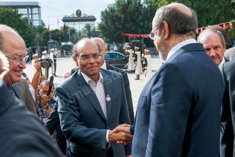 23 octobre 2012 : les trois présidents Moncef Marzouki, H. Jebali et M. Ben Jaafar à la séance plénière solennelle de l’Assemblée Nationale Constituante pour le premier anniversaire des élections du 23 octobre 2011 en présence des trois présidents Moncef Marzouki, Président de la République, Hammadi Jebali, Président du Gouvernement et Mustapha Ben Jaafar, Président de l'Assemblée.
