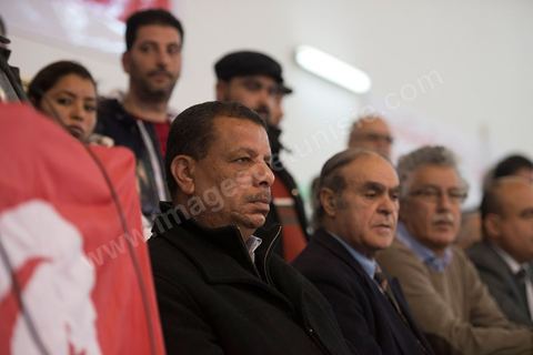 6 janvier 2013 : Meeting du Front populaire, qui rassemble les principaux partis d'extrême gauche,  à Gafsa, le 6 janvier 2013. Hama Hamami, leader du Parti des travailleurs, était le principal intervenant.