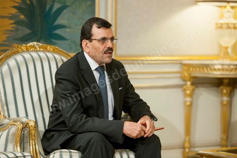 February 22, 2013: At the Presidential Palace in Carthage, Moncef Marzouki, President of the Republic, receives Ali Laryedh, the new Prime Minister, who was selected by the Ennahda Party. The President presents his decision to the Prime Minister. Ali Laryedh then delivers a speech. 