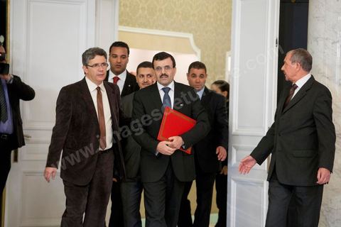 February 22, 2013: At the Presidential Palace in Carthage, Moncef Marzouki, President of the Republic, receives Ali Laryedh, the new Prime Minister, who was selected by the Ennahda Party. The President presents his decision to the Prime Minister. Ali Laryedh then delivers a speech. 