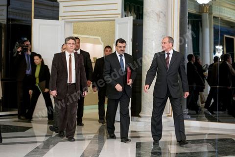 February 22, 2013: At the Presidential Palace in Carthage, Moncef Marzouki, President of the Republic, receives Ali Laryedh, the new Prime Minister, who was selected by the Ennahda Party. The President presents his decision to the Prime Minister. Ali Laryedh then delivers a speech. 