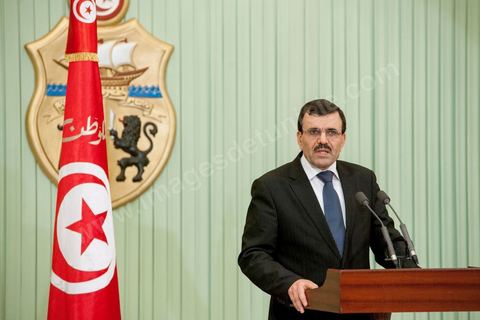February 22, 2013: At the Presidential Palace in Carthage, Moncef Marzouki, President of the Republic, receives Ali Laryedh, the new Prime Minister, who was selected by the Ennahda Party. The President presents his decision to the Prime Minister. Ali Laryedh then delivers a speech. 