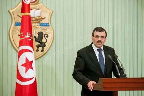February 22, 2013: At the Presidential Palace in Carthage, Moncef Marzouki, President of the Republic, receives Ali Laryedh, the new Prime Minister, who was selected by the Ennahda Party. The President presents his decision to the Prime Minister. Ali Laryedh then delivers a speech. 