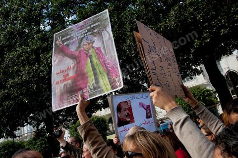 March 9, 2013: On Habib Bourguiba Avenue in Tunis, nearly 3,000 demonstrators gathered to commemorate International Women's Day and the death of Chokri Belaid on February 6. Several political figures, civil society activists, and artists answered the call issued by the UGTT Women’s Commission and other feminist organizations.