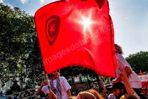 March 9, 2013: On Habib Bourguiba Avenue in Tunis, nearly 3,000 demonstrators gathered to commemorate International Women's Day and the death of Chokri Belaid on February 6. Several political figures, civil society activists, and artists answered the call issued by the UGTT Women’s Commission and other feminist organizations.