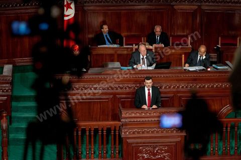 12 mars 2013 : discours de Ali Larayedh, le nouveau Premier Ministre, à l'Assemblée Nationale Constituante, pour l'investiture de son nouveau gouvernement présenté le 8 mars au Président de la République. Dans son discours le premier ministre a posé le programme de son gouvernement de 9 mois, programme politique pour mener aux élections pour la fin 2013,  programme sécuritaire, relance économique et lutte contre le chômage.