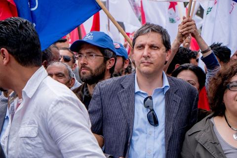 9 avril 2013 : les différents leaders et secrétaires généraux des partis de l'alliance de l'Union pour la Tunisie. à l'occasion de la journée des martyrs, l'avenue Bourguiba à Tunis a accueilli plusieurs marches politiques. Entre la première marche de la nouvelle alliance politique "Union pour la Tunisie", regroupant les partis progressistes Nidaa Tounes, Al Joumhouri, Al Massar, Parti Socialiste et Parti Patriotique, et celle des partisans de Ennahdha et des Ligues de Protection de la Révolution (LPR) la tension a été au maximum mais contrôlé par un dispositif sécuritaire impotant et efficace.