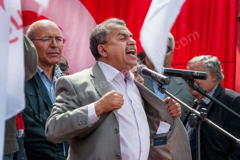 9 avril 2013 : meeting à Bab Souika, quartier populaire de Tunis, de l'Union pour la Tunisie à l'occasion de la journée des martyrs et après la première marche politique  à l'avenue Bourguiba à Tunis de la nouvelle alliance politique "Union pour la Tunisie", regroupant les partis progressistes Nidaa Tounes, Al Joumhouri, Al Massar, Parti Socialiste et Parti Patriotique.