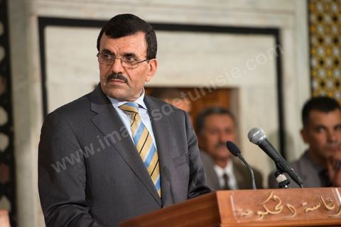 4 juillet 2013 : Le Premier ministre tunisien, Ali laaraeydh lors de la visite d'Etat de Président de la République française, François Hollande, à Tunis les 4 et 5 juillet 2013.