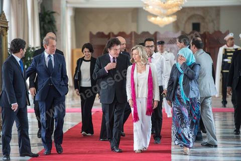5 juillet 2013 : Réception de François Hollande à l'Assemblée nationale constituante, lors de la visite d'Etat de Président de la République française à Tunis les 4 et 5 juillet 2013.