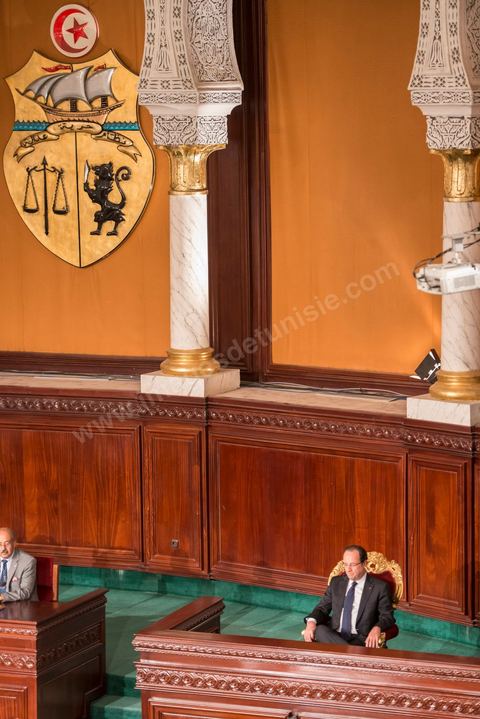 5 juillet 2013 : Réception de François Hollande à l'Assemblée nationale constituante, lors de la visite d'Etat de Président de la République française à Tunis les 4 et 5 juillet 2013.