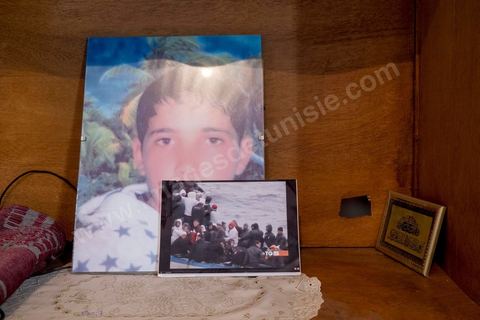 At the home of Rebh and Abdelhamid Bouthouri, the parents of Ibrahim, who went missing in March 2011 in the Kabaria neighborhood.