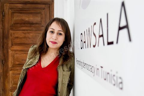 Amira Yahyaoui, President of Al Bawsala, at the NGO's offices.