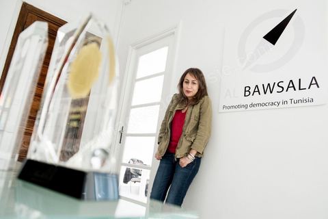 Amira Yahyaoui, President of Al Bawsala, at the NGO's offices.
