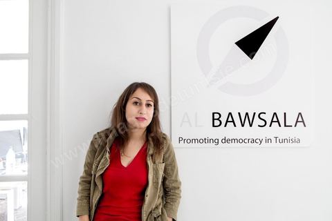 Amira Yahyaoui, President of Al Bawsala, at the NGO's offices.