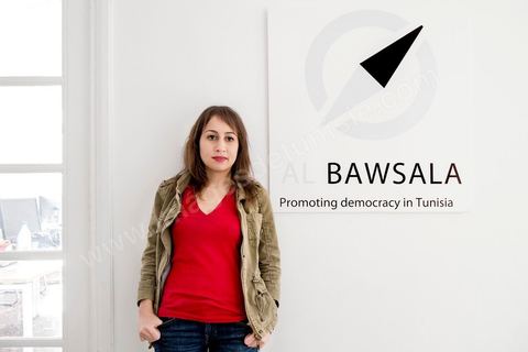 Amira Yahyaoui, President of Al Bawsala, at the NGO's offices.