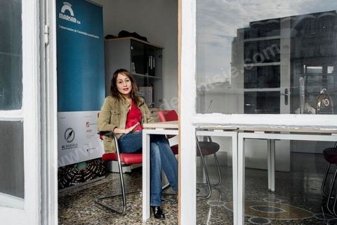 Amira Yahyaoui, President of Al Bawsala, at the NGO's offices.