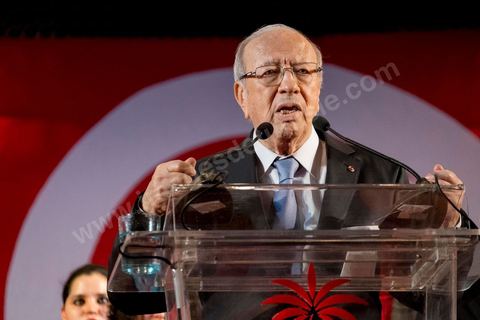 January 14, 2014: Nidaa Tounes rally and speech by Béji Caïd Essebsi at the Tunis Convention Center, on the anniversary of the Revolution.
