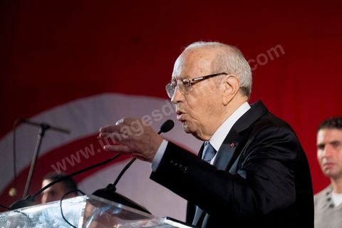 January 14, 2014: Nidaa Tounes rally and speech by Béji Caïd Essebsi at the Tunis Convention Center, on the anniversary of the Revolution.