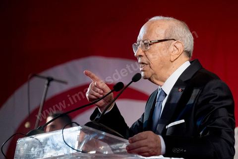 January 14, 2014: Nidaa Tounes rally and speech by Béji Caïd Essebsi at the Tunis Convention Center, on the anniversary of the Revolution.