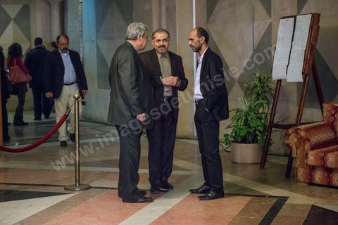 From left to right: Mohamed Habib Harguem (Democratic Group), Ameur Laareyedh (chairman of Ennahda’s Political Bureau), and Mohamed Hamdi (chairman of the Democratic Group) during the debates on the Constitution.
