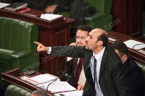 Ali Houiji (Wafa) protested following the passage of Article 73 on January 20, which grants Tunisians with dual citizenship the right to run for president. The vote sparked a strong reaction from nationalist lawmakers.