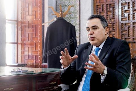 29 janvier 2014 : dans le bureau du Premier Ministre à la Kasbah, rencontre de passation de pouvoir entre Ali Larayedh, premier ministre sortant, et Mehdi Jomaa, nouveau premier ministre.