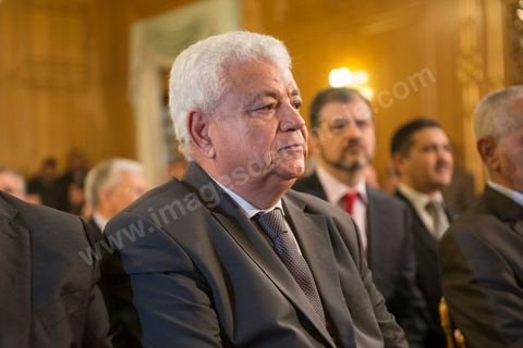 Hafedh Ben Salah, Minister of Justice, during the ceremony marking the handover of power from Ali Laarayedh to Mehdi Jomaa as head of government at Dar Dhiafa on January 29, 2014.