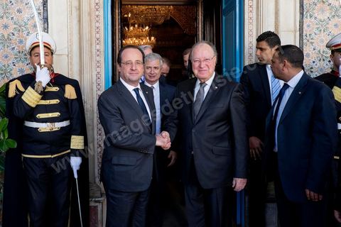 7 février 2014 : Entretien entre François Hollande et Muspha Ben Jaafar, président de l'ANC. Cérémonie de célébration de la nouvelel constitution tunisienne à l'Assemblée Nationale constituante en pésence des 3 présidents tunisiens, Moncef Marzouki, présidnet de la République, Mustapha Ben Jaafar, Président de l'Assemblée, et Mehdi Jomaa, Président du gouvernment, ainsi que du président françois François Hollande et des représentants de plusieurs pays, députés et leaders de partis politiques.
