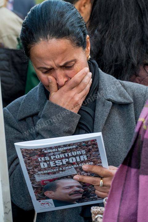 6 février 2014 : un an après … les commémorations de l'assassinat de Chokri Belaid, opposant de gauche, deux jours après l'annonce de la mort de son assassin présumé. L'avocat de 48 ans, militant de tendance marxiste et panarabiste et farouche critique des islamistes, avait été assassiné par balles le 6 février 2013 devant chez lui.