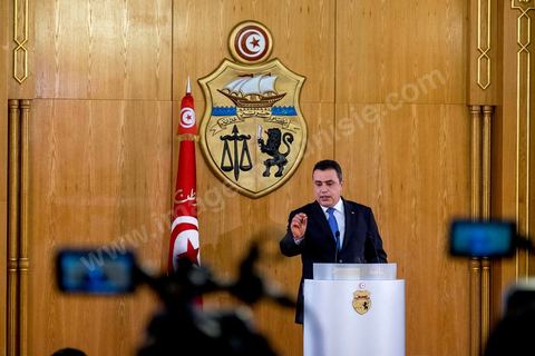 14 mai 2014 : Conférence de presse de Mehdi Jomaa, chef du gouvernement, pour son bilan des 100 jours. en présence des membres de son gouvernement, des chefs et rédacteurs en chefs des médias tunisiens et étrangers.