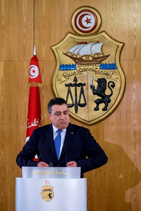 14 mai 2014 : Conférence de presse de Mehdi Jomaa, chef du gouvernement, pour son bilan des 100 jours. en présence des membres de son gouvernement, des chefs et rédacteurs en chefs des médias tunisiens et étrangers.