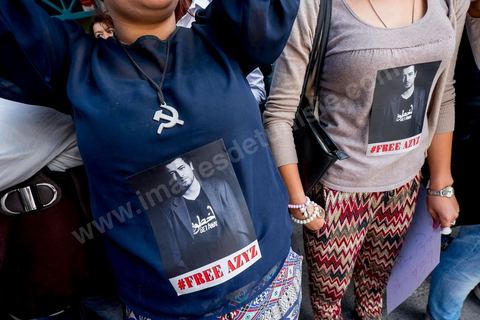 15 mai 2014 : devant le tribunal de Tunis, quelques 200 manifestants sont venus soutenir le blogueur Azyz Amami et le photographe Sabri Ben Mlouka, arrêtés lundi par la police. Ils comparaissent devant le procureur. Ils sont maintenus en détention en attendant leur procès fixé au 23 mai pour possession et consommation de stupéfiants. 